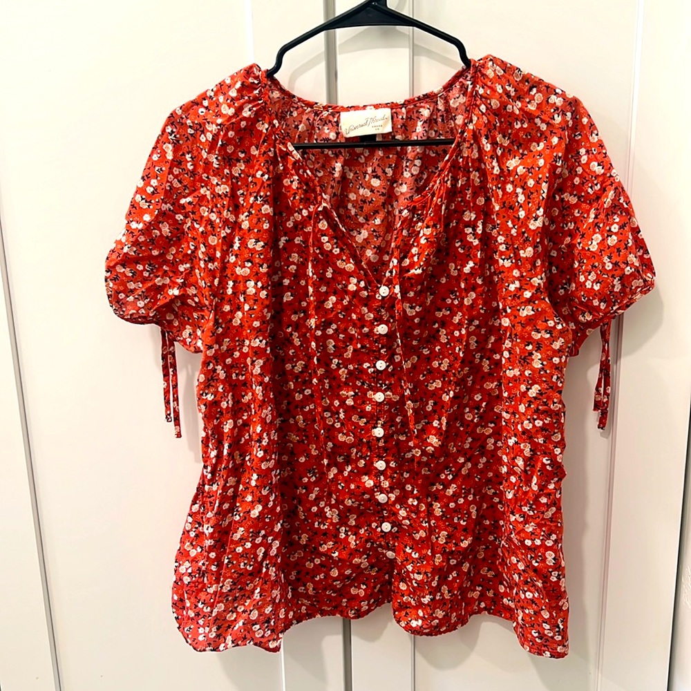 Universal Threads Red Floral Blouse